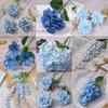 Flor artificial arreglo de flores azules decoración de boda flor guía de camino ramo falso flor fila para lugar de boda ventana jardín de Monet