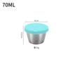 Acero Inoxidable 304 Plato para Dips Tapa de Silicona Sellada a Prueba de Fugas Plato Pequeño Taza para Salsa de Bistec y Ensalada 70ml Plato para Condimentos