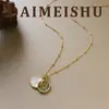 Collar Retro Versátil Original Nuevo Estilo Chino Esmalte Verde Nácar, Cadena para Clavícula de Lujo Ligero Nicho Gama Alta para Mujeres