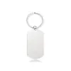 Em estoque cross-border aço inoxidável em branco chaveiro impressão a laser material de letras de presente de feriado chaveiro de metal
