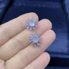 Pendientes de Jade de Alta Hielo con Plata de Ley 925 Chapada en Plata e Incrustaciones de Calcedonia Verde Ágata Pendientes de Jade de Moda para Mujer