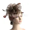 Adorno de Cabeça de Renda Europeu e Americano, Faixa de Cabeça de Pena, Chapéu de Organza, Adorno de Cabeça, Véu Retrô do Jockey Club, Acessório de Cabelo de Flor para Passarela
