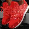 Tenis Blancos con Brillo para Mujer Zapatos Casuales para Mujer