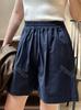 Lu Fu Verano Nuevo Estilo Coreano Moda Shorts de Cintura Alta Sueltos Slim a Cuadros Casual Pantalones Cinco Quintos para Mujer