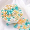 3-8mm ABS Furo Reto Pérolas de Imitação Redondas Contas Artesanais DIY Pulseira Colar Materiais para Miçangas Acessórios de Vestuário