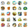 56 Adesivos de Mundo Animal Novo Transfronteiriços, Animais Fofos, Decoração à Prova d'Água para Diário DIY, Papelaria, Adesivos para Copo d'Água