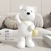 Ornamento de Chaveiro Urso Violento de Luxo Leve Gabinete Divisório para Entrada de Sala de Estar Decoração para Mudança para Casa Nova Presente de Presente