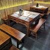 Restaurante Xiangcai casa de la abuela mesa de comedor antigua china mesa de los ocho inmortales de madera maciza mesa de comedor de dinero de cobre de madera maciza mesa cuadrada mesa de comedor y silla