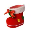 Decoración Navideña Botas Navideñas Bolsa de Regalo Caja de Dulces Botas Flocadas Pequeño Regalo para Niños Bolsa para Empaquetar Dulces