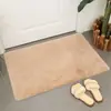 Tapete retangular de pelo sintético de coelho para piso de quarto com janela saliente, tapete de cor sólida, estilo minimalista moderno, tapete para pés ao lado da cama de quarto infantil
