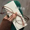 Novos Óculos Retro Cat-Eye Transfronteiriços para Mulheres, Modernos e Descolados, Artefato para Fotos Sem Maquiagem, Óculos Planos Versáteis Anti-Luz Azul