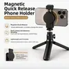Clip Magnético para Teléfono con Liberación Rápida para Transmisiones en Vivo, Soporte Magnético para Teléfono de Doble Posición