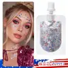 Gel Brillante Transfronterizo en Bolsa para Festivales de Carnaval, Maquillaje de Brillo Facial, Escamas de Brillo Corporal, Parches de Maquillaje