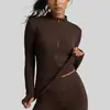 Nueva Ropa Deportiva Fina de Rayas Elástica acanalada de Juyitang para Mujer, Mangas Largas, para Yoga