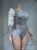 Cantante Dj Elástico Ajustado Diamante Perla Mono Gogo Adulto Nuevo Disfraz de Actuación Femenino Transfronterizo Estilo Caliente Europeo y Americano