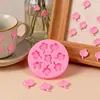 Molde de Silicona para Gelatina Fondant Flor de Durazno, Hojas de Camelia, Decoración de Yeso Flor de Cerezo, Molde de Silicona de Resina Hecho a Mano