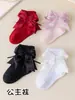Calcetines de encaje para niña de 26 años, calcetines infantiles transfronterizos de otoño e invierno, venta al por mayor, calcetines de princesa para bebé, borde de encaje con lazo, niña