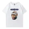 Talla Europea TransfronterizaTalla Europea TransfronterizaModa Verano 2025 Color Canela Estampado Gráfico Humorístico Camiseta de Algodón