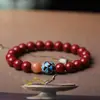 Pulsera de Loto Arena Púrpura Oro con Finas Perlas de Loto Cinabrio, Mismo Estilo que Ciervo Blanco, Fábrica Acepta Pedidos