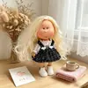 Solo ropa: Ropa para muñeca de patata Mia de 30 cm en español, azul oscuro, rosa, blanco, azul marino, conjunto de vestido para niña