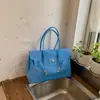 Bolso de Gel Estilo Influencer 2026 para Mujer, Bolso Tote de PVC de Color Sólido de Gran Capacidad, Bolso de Hombro Versátil para el Día a Día