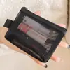 Bolsa de Almacenamiento de Malla Transparente de Nylon Portátil para Lápiz Labial, Cosméticos, Monedero, Llavero, Portatarjeta de Autobús