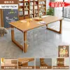 Escritorio para sala de estar, escritorio largo grande para leer y estudiar, mesa de comedor para el hogar, mesa doble larga, estación de trabajo para computadora