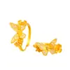 Anel Puzuo Cor Forte Conservada Ouro de Areia Cravejado com Diamantes Borboleta Marquesa Estrela Roxa Coroa Anel para Dedo Indicador Estilo Palaciano de Alta Qualidade