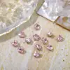 Arte de unhas de celebridade flor de ameixa diamante pontiagudo super brilho cristal transparente rosa champanhe decoração de unha fábrica de diamantes atacado