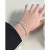 Pulsera de cuentas de concha de perla de 2 mm y 4 mm con diseño de lujo ligero y nicho INS de estilo coreano 147 con textura para mujer en plata de ley S925