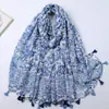 60 piezas de bufandas con estampado de satén, exportación directa de fábrica, comercio transfronterizo, bufandas largas con tacto de algodón y lino, bufandas largas para mujer, bufandas y chales de primavera-verano