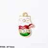 Colgante de Aleación Esmaltada Navideño Colgante de Gota Papá Noel Muñeco de Nieve Reno Colgante de Dibujos Animados Accesorios para Joyería DIY Pulsera Al Por Mayor