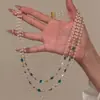 Collar Francés Retro de Perlas Multicapa Lujo Ligero Nicho Cadena para Clavícula Estilo Palacio Joyería de Moda para Mujer Gama Alta