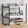 Estante de Ferro para Mesa Dormitório de Estudante Prateleira de Armazenamento Rack de Armazenamento para Mesa de Escritório Estante de Madeira Multicamadas Estante Pequena