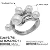 Anillo de Acero de Titanio con Perlas de Imitación Estilo Ins Europeo y Americano, Anillo Multicapa Full Diamante Lujo Ligero Gama Alta Estilo Vintage Influencer