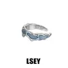 0017-0018 Brazaletes de Oreja de Resina Estilo Lago Versión Coreana Plata de Ley S925 Brazaletes Versátiles de Nicho Joyería de Plata Venta al por Mayor