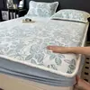 Falda de Cama Gruesa de Felpa de Leche Tallada para Invierno, Pieza Única, Manta de Coral Fleece con Forro de Terciopelo, Protector de Colchón de Felpa, Juego de Tres Piezas