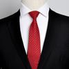 Corbata Roja para Hombre con Estilo de Cremallera, Ropa Formal para Bodas, Novio, Negocios, Anudada a Mano, Fácil de Jalar Sin Nudos