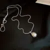 Colar com Pingente de Pinha de Resina e Corrente de Aço Titânio Estilo Coreano Doce Cool Simples Versátil Corrente de Suéter Joias de Temperamento Personalizadas