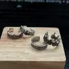 Anillo Abierto Geométrico de Corona Vintage Estilo Punk Hip-Hop Gótico Diseño de Nicho Anillo Ancho Apilable para Mujeres