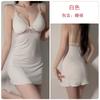 Guiruo Sexy V Profundo Almohadilla Plus en el Pecho Encaje Transparente Rayas Ajustado Espalda Descubierta Camisón de Tirantes para Mujer Ropa de Casa 4461
