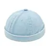 Gorro Liso de Mezclilla Lavada para Hombres y Mujeres, Estilo Callejero Personalidad Moda Sin Visera Gorro de Propietario, Hip-Hop Moderno Sombrero Dandi