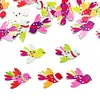 Múltiples Tipos de Botones de Pájaro de Dibujos Animados de Madera, Accesorios de Ropa DIY Pintados a Mano, 50 Piezas por Paquete, Listos para un Ambiente Festivo