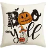 Nova Fronha de Almofada de Linho Fantasma Preto e Branco Festa de Halloween Sala de Estar Sofá Fronha Decorativa Capa de Almofada Transfronteiriça