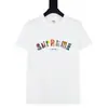 Camiseta de Manga Corta de Algodón Estilo Pareja Moda Callejera Americana Marca Graffiti Divertido Letras Clásicas Estampadas Versión Alta Transfronteriza