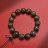 Pulsera Natural Yin Hundimiento Seda Dorada Nanmu 108 Pulsera de Material Verde Ébano Cuentas de Buda Sándalo Cuentas de Rosario Pulsera para Hombres y Mujeres Agarrar