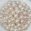 Lindas Pérolas Imitação Mabe Iridescentes com Forte Brilho, Pequenas Contas Soltas de Resina em Forma de Lâmpada Akoya Meio Perfuradas para Acessórios de Joias DIY