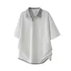 Camisa Polo Casual Minimalista Estilo Old Money para Homens, Gola Seagull, para o Trabalho, Verão 2026, Nova, Manga Curta Resistente, Desconstruída