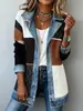Amazon Transfronterizo 2026 Otoño Europeo y Americano Comercio Exterior Nueva Ropa de Mujer Moderna Elegante Ajustada Chaqueta Patchwork de Manga Larga Mujer