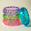 Pulsera Transparente de Resina Redonda Geométrica Colorida Transfronteriza Europea y Americana, Pulsera de Cristal Facetado de Moda de Color Degradado Personalizado